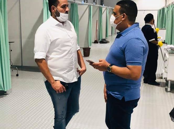 Prefeito Ney Santos e Pastor Marco Roberto vistoriam Centro de Combate ao Coronavírus