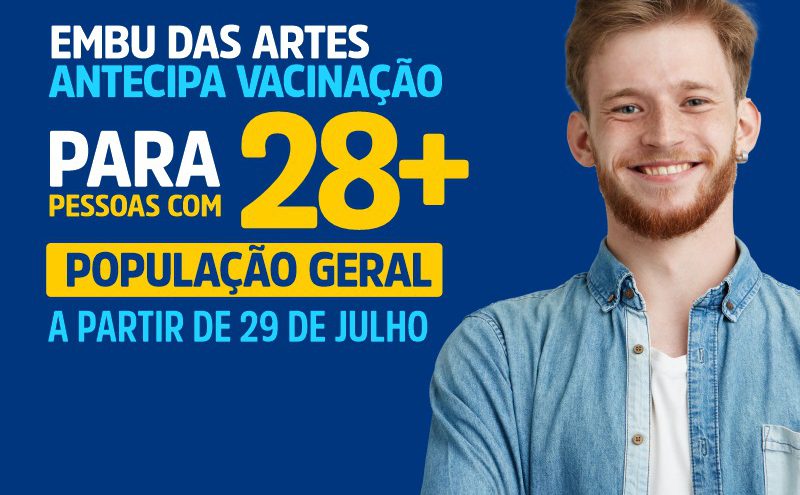 Agendamento aberto para munícipes acima de 28 anos a partir de quinta-feira, 29/7