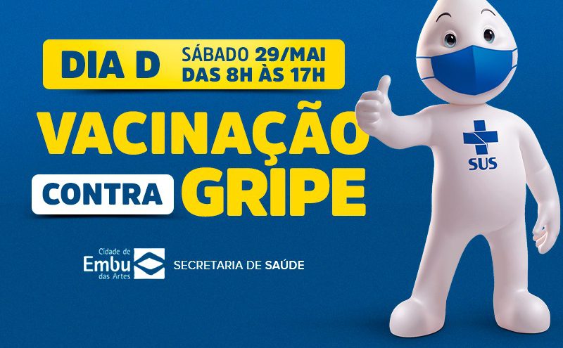 Dia D de vacinação contra a gripe ocorre no próximo sábado, 29/5