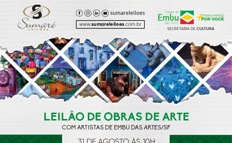 Leilão de Obras de artistas embuenses acontece dia 31/8