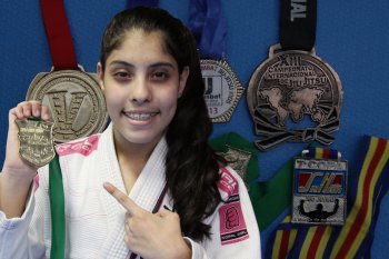 Gabriela Dias, do Esporte Cidadão, é destaque no jiu-jítsu