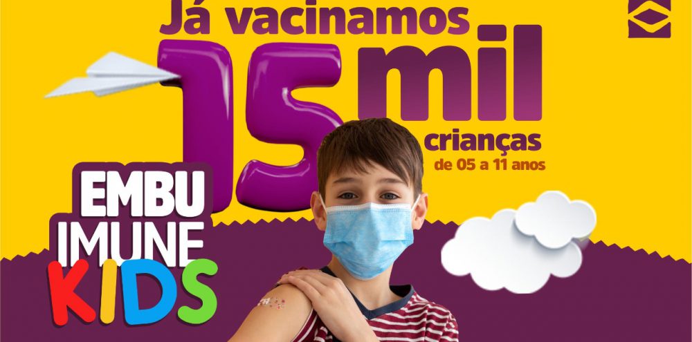 Embu das Artes atinge marca de 15 mil crianças vacinadas contra covid