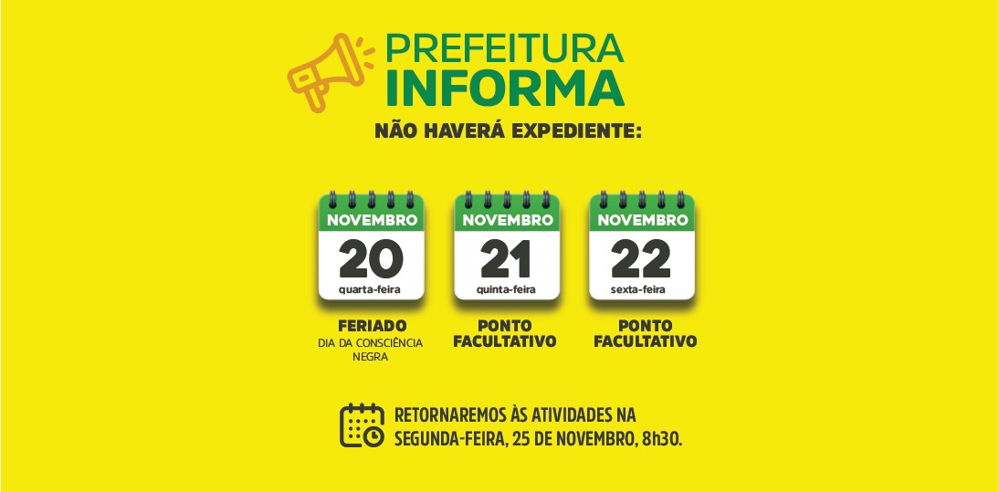 Dia da Consciência Negra: Prefeitura não terá expediente nos dias 20, 21 e 22